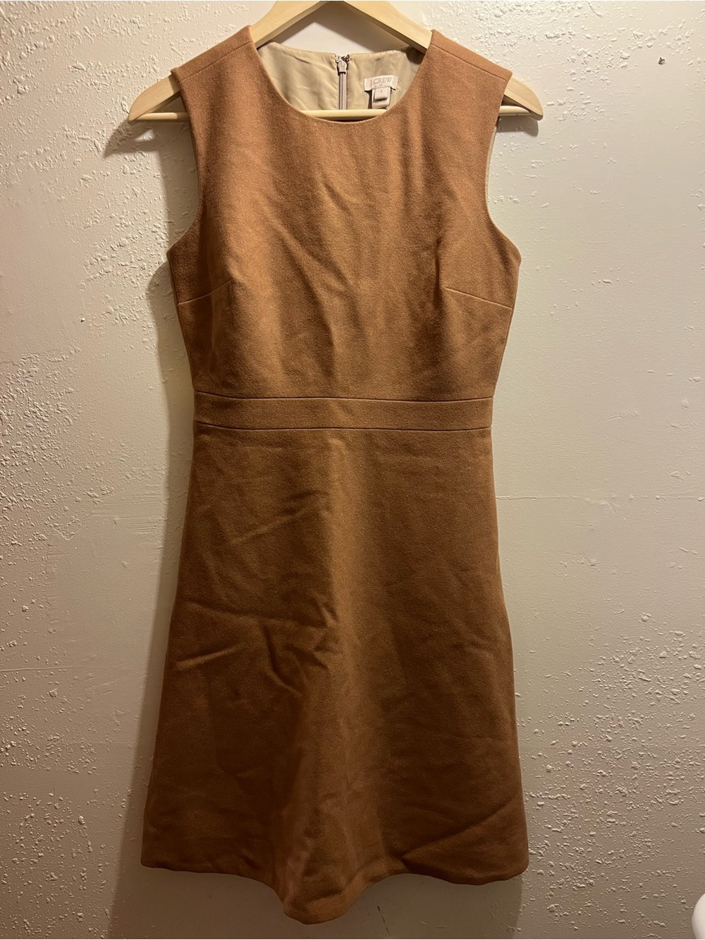 J. Crew Tan Wool Blend Formal Workwear Evening Sleeveless Dress Women’s Size 2